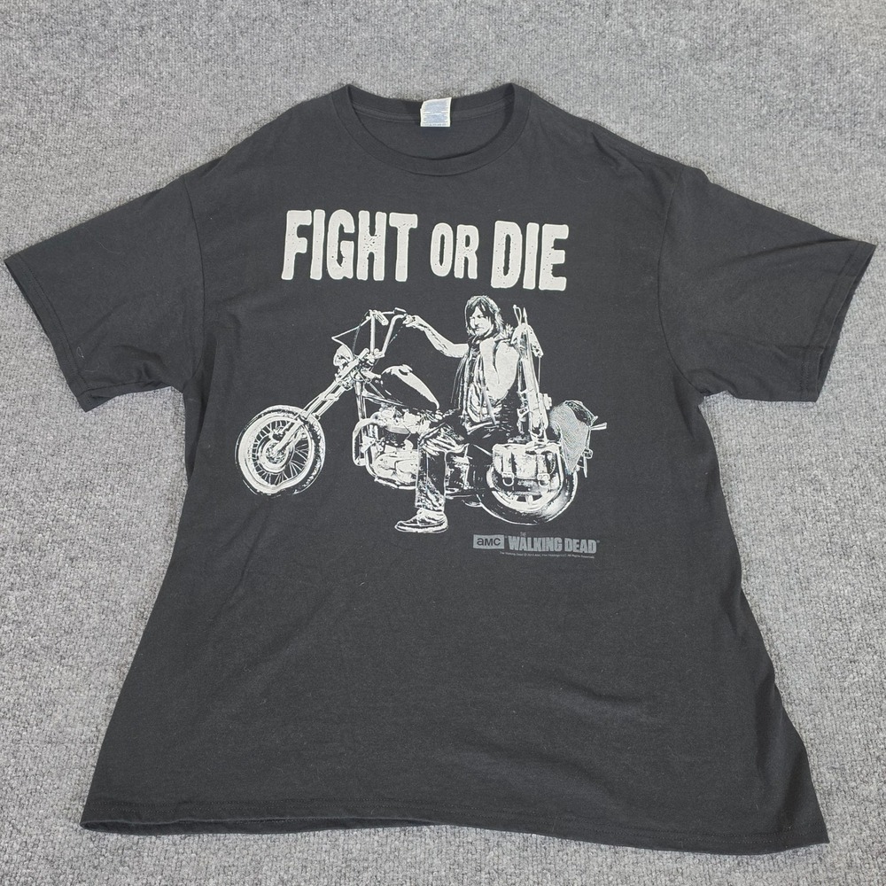 AMC The Walking Dead Daryl Dixon Fight or Die Motorcycle Graphic T-Shirt XL